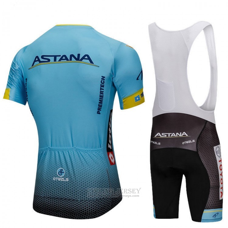 2018 Cycling Jersey Astana Blue Short Sleeve and Bib Short